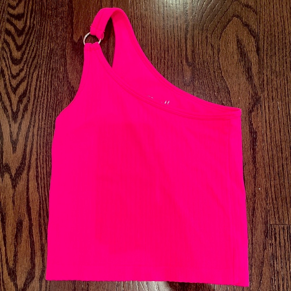PINK NEON ONE-SLEEVED TANK TOP